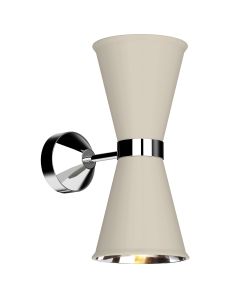 Hyde 2 Light Wall Light Polished Chrome and Cotswold Cream