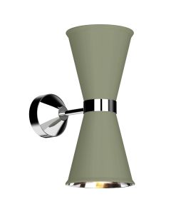 Hyde 2 Light Wall Light Polished Chrome and Sage Green