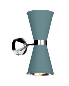 Hyde 2 Light Wall Light Polished Chrome and River Blue