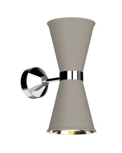 Hyde 2 Light Wall Light Polished Chrome and Powder Grey