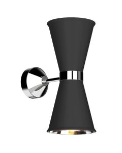 Hyde 2 Light Wall Light Polished Chrome and Black