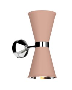 Hyde 2 Light Wall Light Polished Chrome and Blush Pink