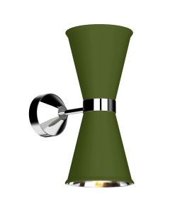 Hyde 2 Light Wall Light Polished Chrome and Juniper Green