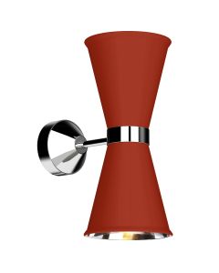 Hyde 2 Light Wall Light Polished Chrome and Strawberry