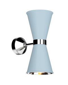 Hyde 2 Light Wall Light Polished Chrome and Amalfi Blue