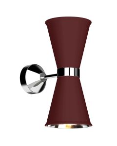 Hyde 2 Light Wall Light Polished Chrome and Aubergine