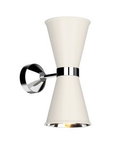 Hyde 2 Light Wall Light Polished Chrome and Coconut