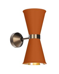 Hyde 2 Light Wall Light Antique Brass and Marmalade