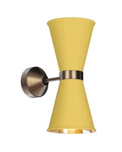Hyde 2 Light Wall Light Antique Brass and Lemondrop