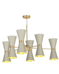 Hyde 12 Light Pendant Butter Brass and Pebble