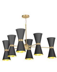 Hyde 12 Light Pendant Butter Brass and Black