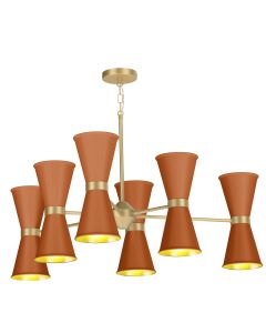 Hyde 12 Light Pendant Butter Brass and Marmalade