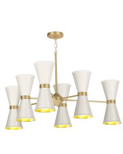 Hyde 12 Light Pendant Butter Brass and Coconut