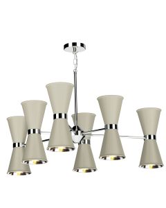 Hyde 12 Light Pendant Polished Chrome and Pebble