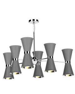 Hyde 12 Light Pendant Polished Chrome and Lead Grey