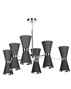 Hyde 12 Light Pendant Polished Chrome and Black
