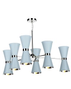 Hyde 12 Light Pendant Polished Chrome and Amalfi Blue