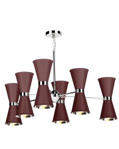 Hyde 12 Light Pendant Polished Chrome and Aubergine