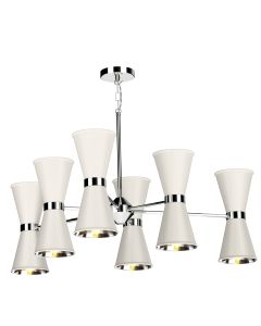 Hyde 12 Light Pendant Polished Chrome and Coconut