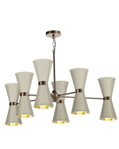 Hyde 12 Light Pendant Antique Brass and Pebble