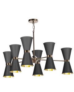 Hyde 12 Light Pendant Antique Brass and Black