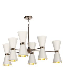 Hyde 12 Light Pendant Antique Brass and Coconut
