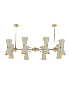 Hyde 16 Light Pendant Brushed Brass and Pebble