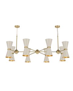 Hyde 16 Light Pendant Brushed Brass and Cotswold Cream
