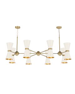 Hyde 16 Light Pendant Brushed Brass and Coconut
