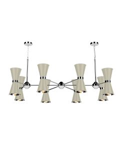 Hyde 16 Light Pendant Polished Chrome and Pebble