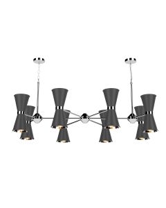 Hyde 16 Light Pendant Polished Chrome and Black