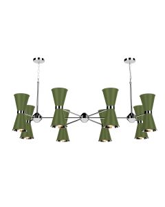 Hyde 16 Light Pendant Polished Chrome and Juniper Green