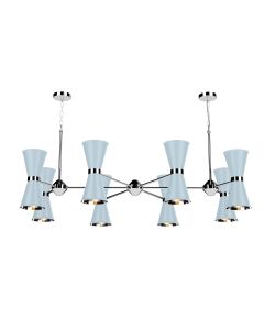 Hyde 16 Light Pendant Polished Chrome and Amalfi Blue