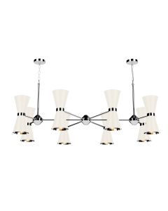 Hyde 16 Light Pendant Polished Chrome and Coconut