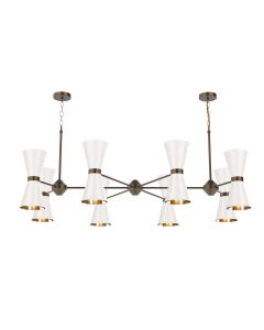 Hyde 16 Light Pendant Antique Brass and Arctic White
