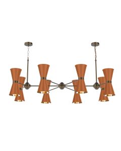 Hyde 16 Light Pendant Antique Brass and Marmalade