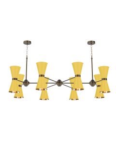 Hyde 16 Light Pendant Antique Brass and Lemondrop