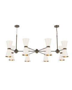 Hyde 16 Light Pendant Antique Brass and Coconut