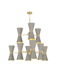 Hyde 18 Light Pendant Butter Brass and Powder Grey