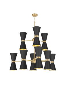 Hyde 18 Light Pendant Butter Brass and Black