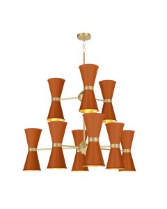 Hyde 18 Light Pendant Butter Brass and Marmalade