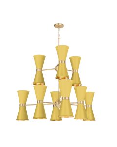 Hyde 18 Light Pendant Butter Brass and Lemondrop