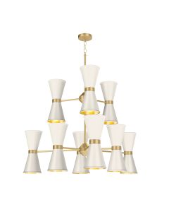 Hyde 18 Light Pendant Butter Brass and Coconut