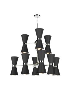 Hyde 18 Light Pendant Polished Chrome and Black