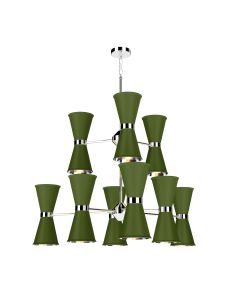 Hyde 18 Light Pendant Polished Chrome and Juniper Green