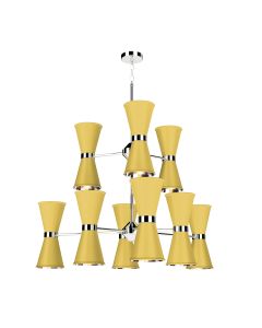 Hyde 18 Light Pendant Polished Chrome and Lemondrop