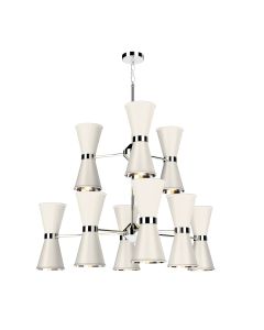 Hyde 18 Light Pendant Polished Chrome and Coconut