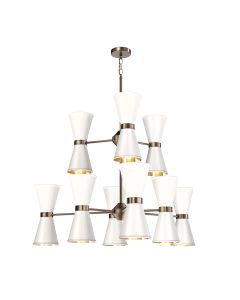 Hyde 18 Light Pendant Antique Brass and Arctic White