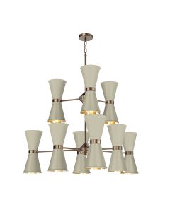 Hyde 18 Light Pendant Antique Brass and Pebble