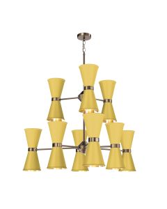 Hyde 18 Light Pendant Antique Brass and Lemondrop
